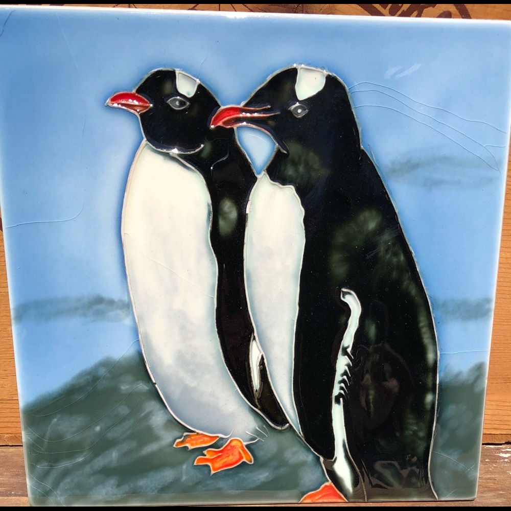 8x8 Muddy Waters Penguin Decorative Artwork on Tile